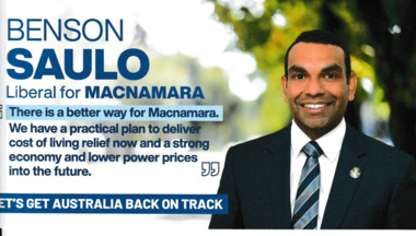 Flyer - Promotional information for Benson Saulo, 2025