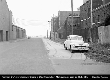 Photograph - Tramway along Dow Street, Port Melbourne 15 Jun 1961, John Thompson, 15 Jun 1961