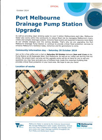 Flyer, Port Melbourne Drainage Pump Station Upgrade, February 2024 - December 2025