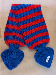 Clothing - Knitted scarf in the Port Melbourne Football Club colours, Butcher Family - knitted scarf