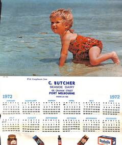 Work on paper - 1972 Calendar, C Butcher - Seaside Dairy - 426 Graham Street, Port Melbourne - 1972 Calendar, 11 Feb 2026