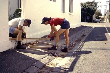 Photograph - At Home in Port, Roger SMITH and assistant, Robyn Clinch, Mar 2002