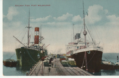 Postcard, Ward, Lock & Co Ltd, London, Melbourne & Toronto, Railway Pier, Port Melbourne, c.1900