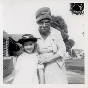 Photograph - Liana Thompson with Auntie Mag, 1970s