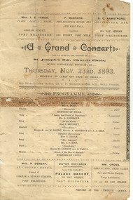 Programme - A Grand Concert, Nov 1893
