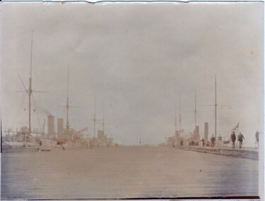 Photograph - Pier with ships, Henry Martin Whatty, late 1800s - early 1900s