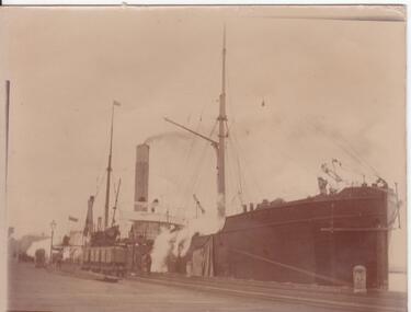 Photograph - Ship berthed at a pier, Henry Martin Whatty, late 1800s - early 1900s
