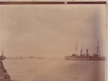 Photograph - HMS Mildura in Hobsons Bay, Henry Martin Whatty, late 1800s - early 1900s