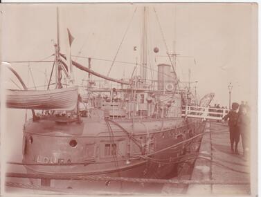 Photograph - HMS Mildura berthed, Henry Martin Whatty, late 1800s - early 1900s