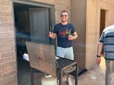 Photograph - PMTC, Geof Snell manning the BBQ, Helen Barry, c2024