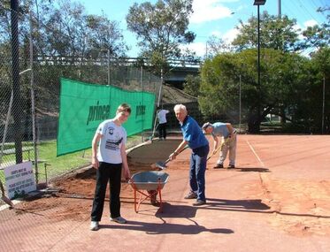 Photograph - PMTC Working on the Courts, 2000s