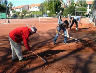 Photograph - PMTC Working on the Courts, 2000s