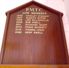 Photograph - PMTC Life Members Honour Board, c2022