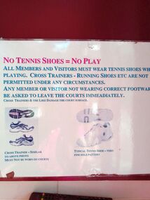 Photograph - PMTC Tennis Shoes Notice