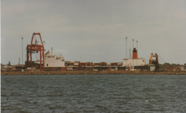 Photograph - Shipping using Webb Dock, Williamstown and various River Yarra berths. Union Rotoiti, Ron Laing, 1986 - 1999