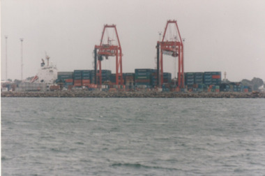 Photograph - Shipping using Webb Dock, Williamstown and various River Yarra berths. Itha Bhum, Ron Laing, 1986 - 1999