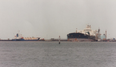 Photograph - Shipping using Webb Dock, Williamstown and various River Yarra berths. Golden Croix Jai & Canopus, Ron Laing, 1986 - 1999