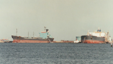 Photograph - Shipping using Webb Dock, Williamstown and various River Yarra berths. Satucket & Irene, Ron Laing, 1986 - 1999
