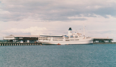 Photograph - Various cruise ships at Station Pier, Port Melbourne. M.V.Dulos, Ron Laing, 1986 - 1999