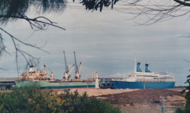 Photograph - Various cruise ships at Station Pier, Port Melbourne. Galissas & Achille Lauro, Ron Laing, 1986 - 1999