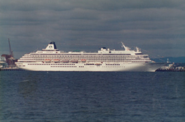 Photograph - Various cruise ships at Station Pier, Port Melbourne. Crystal Harmony, Ron Laing, 1986 - 1999