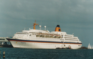 Photograph - Various cruise ships at Station Pier, Port Melbourne. Europa, Ron Laing, 1986 - 1999