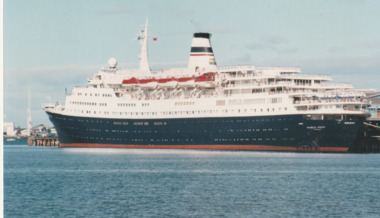 Photograph - Various cruise ships at Station Pier, Port Melbourne. Marco Polo, Ron Laing, 14 Mar 1995