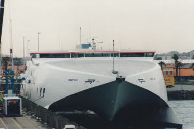 Photograph - Various ferries working from Station Pier, Port Melbourne. Incat 045, Ron Laing, 1986 - 1999