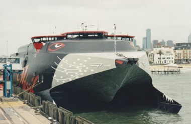Photograph - Various ferries working from Station Pier, Port Melbourne. Devil Cat, Ron Laing, 1986 - 1999
