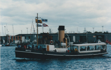 Photograph - Various ferries working from Station Pier, Port Melbourne. Wattle, Ron Laing, 1986 - 1999