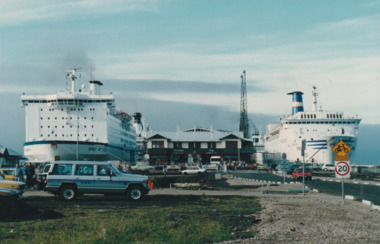 Photograph - Various ferries working from Station Pier, Port Melbourne. Spirit of Tasmania, Russ, Abel Tasman & Island Princess, Ron Laing, 1986 - 1999