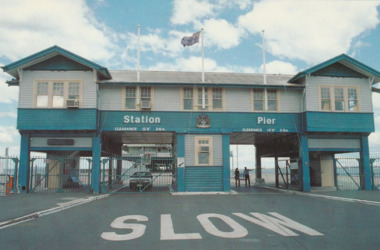 Postcard - Port Melbourne series- Station Pier Gatehouse, Alison Kelly, 1991