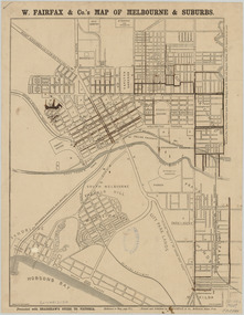 Photograph - Map of Melbourne and Suburbs - W Fairfax & Co, c 1890