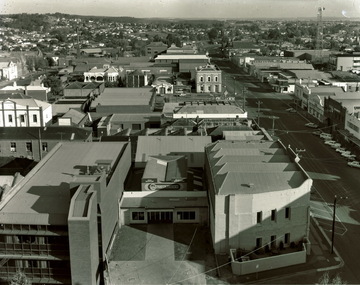 Armstrong St South looking south west from Town Hall tower 1970s