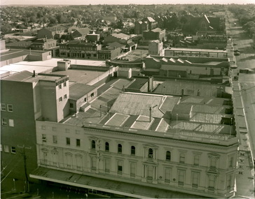 MH9 Town Hall tower looking west towards Doveton St 1970s