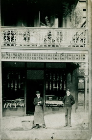 Outside unknown butcher shop