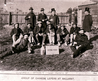 Group of Chinese Lepers at Camp in Clayton St Ballarat