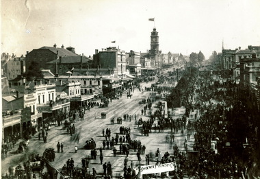 Eight Hours demonstration day Looking west from Grenville St