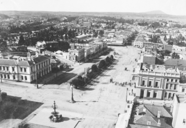 Looking down Sturt St from Town Hall Tower Ballarat