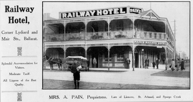 Railway Hotel cnr Lydiard & Main Sts Ballarat