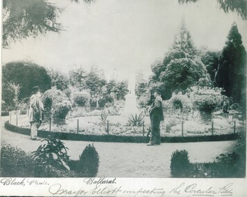 Mayor Elliott inspecting, Ballarat Botanical Gardens
