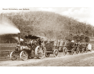 Mt Warrenheip bringing wood into mines
