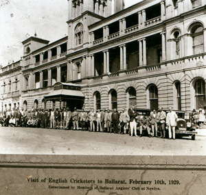English cricket team outside Craigs hotel 1929