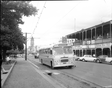 Bus outside Golden City 1960's