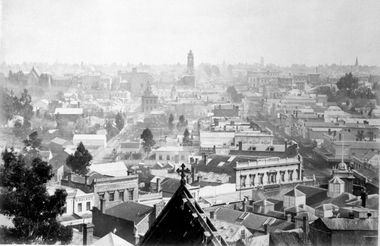 Looking over Bridge St from St Pauls Tower
