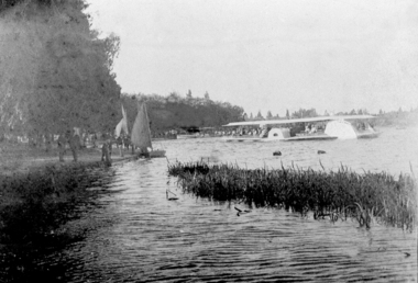 Steamer on Lake West side of Lake