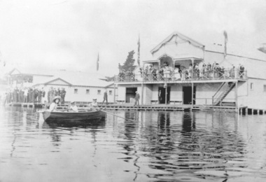 Rowboat on Lake Ballarat Boat Shed