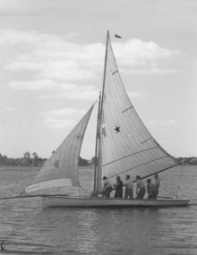 Large yacht on lake 1945