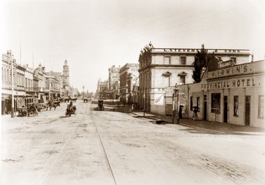 Looking South down Lydiard St from Railway Station