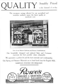 Rowe's Tailors advertisement